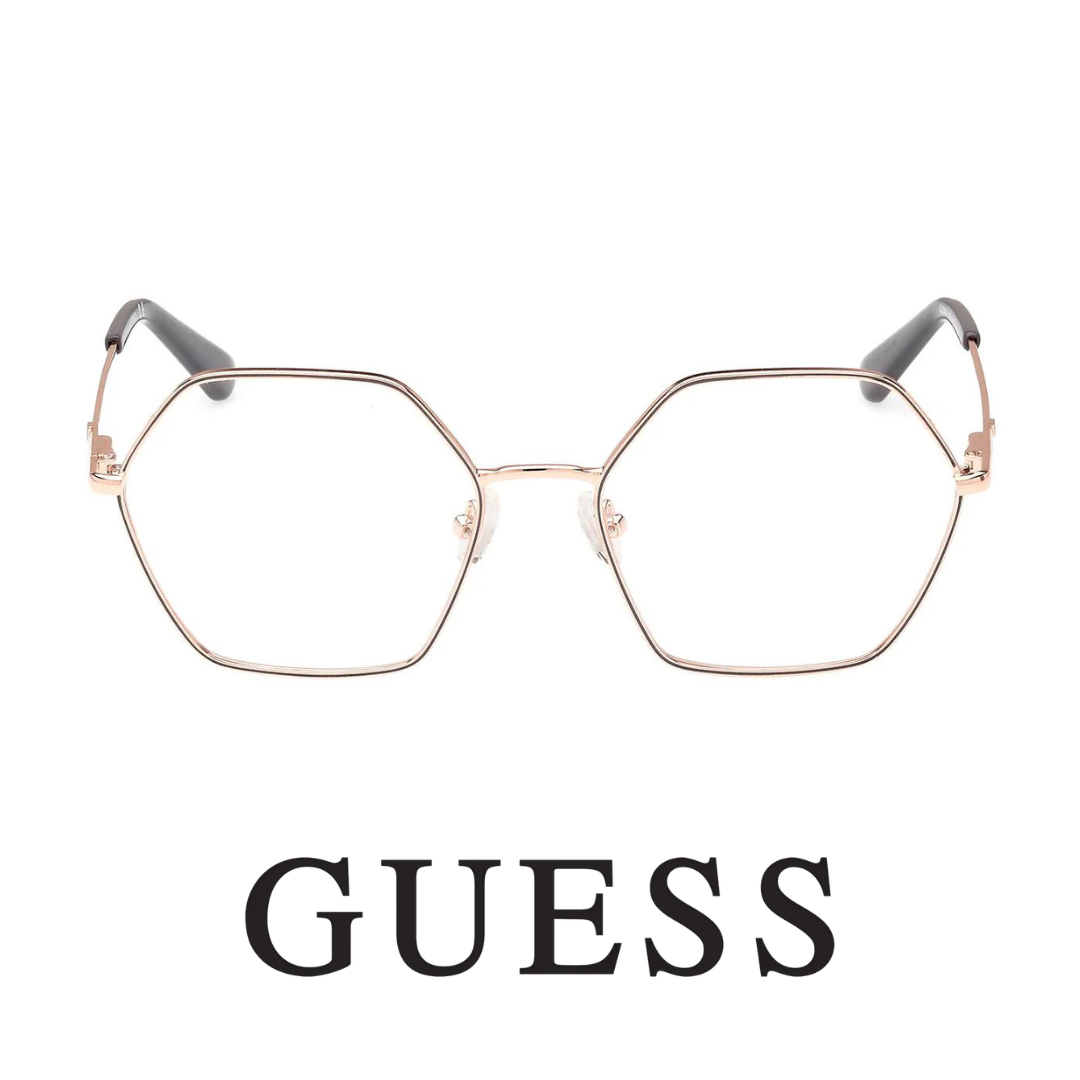 Guess Eyewear - Hexagonal - Shiny Rose Gold