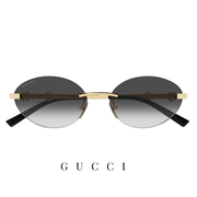 Gucci - Shiny Gold / Black - Frameless / Oval
