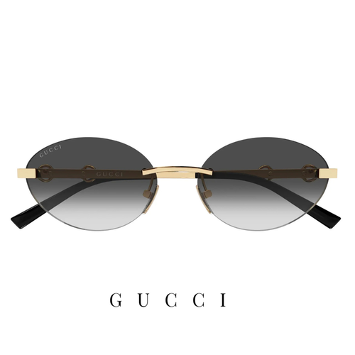 Gucci - Shiny Gold / Black - Frameless / Oval