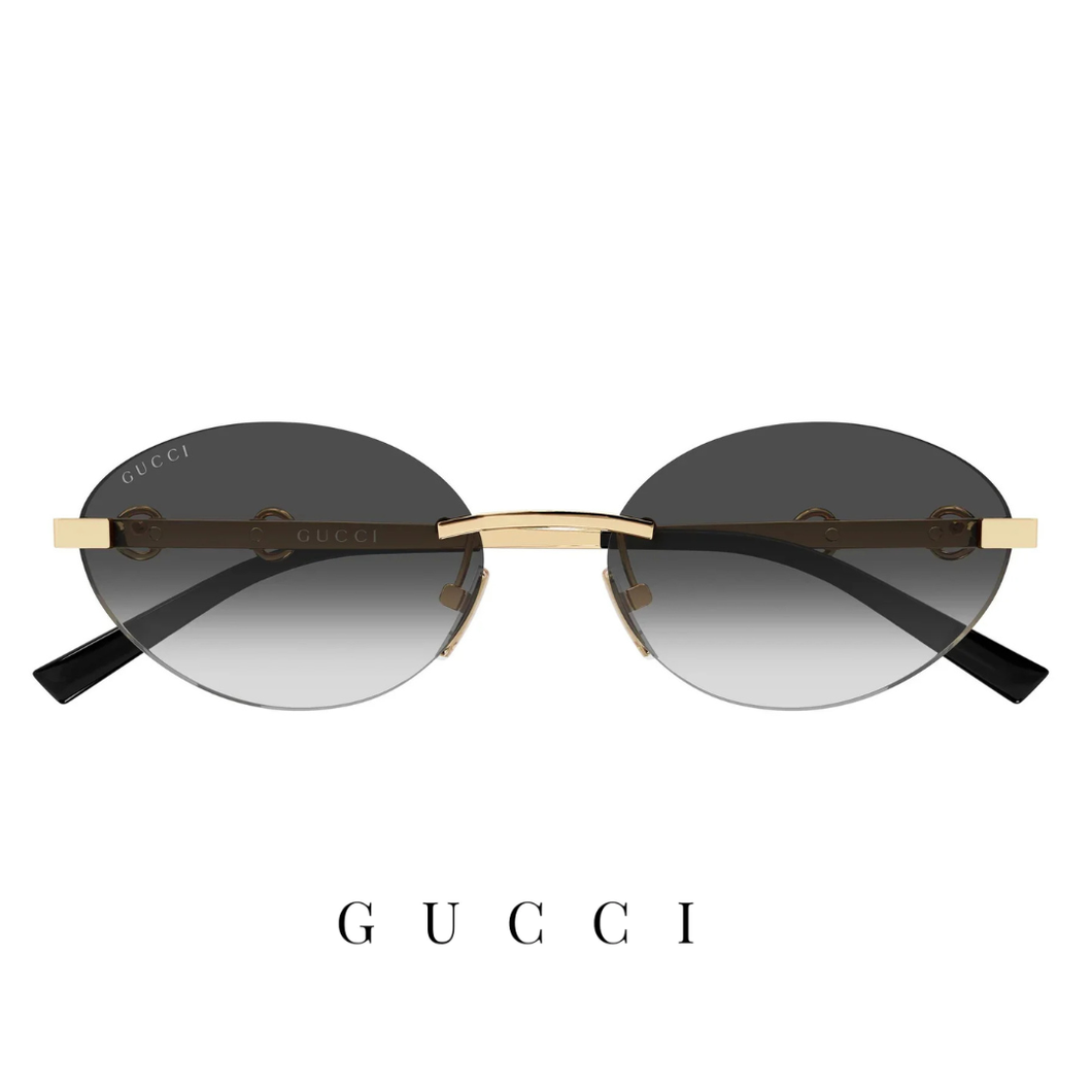 Gucci - Shiny Gold / Black - Frameless / Oval