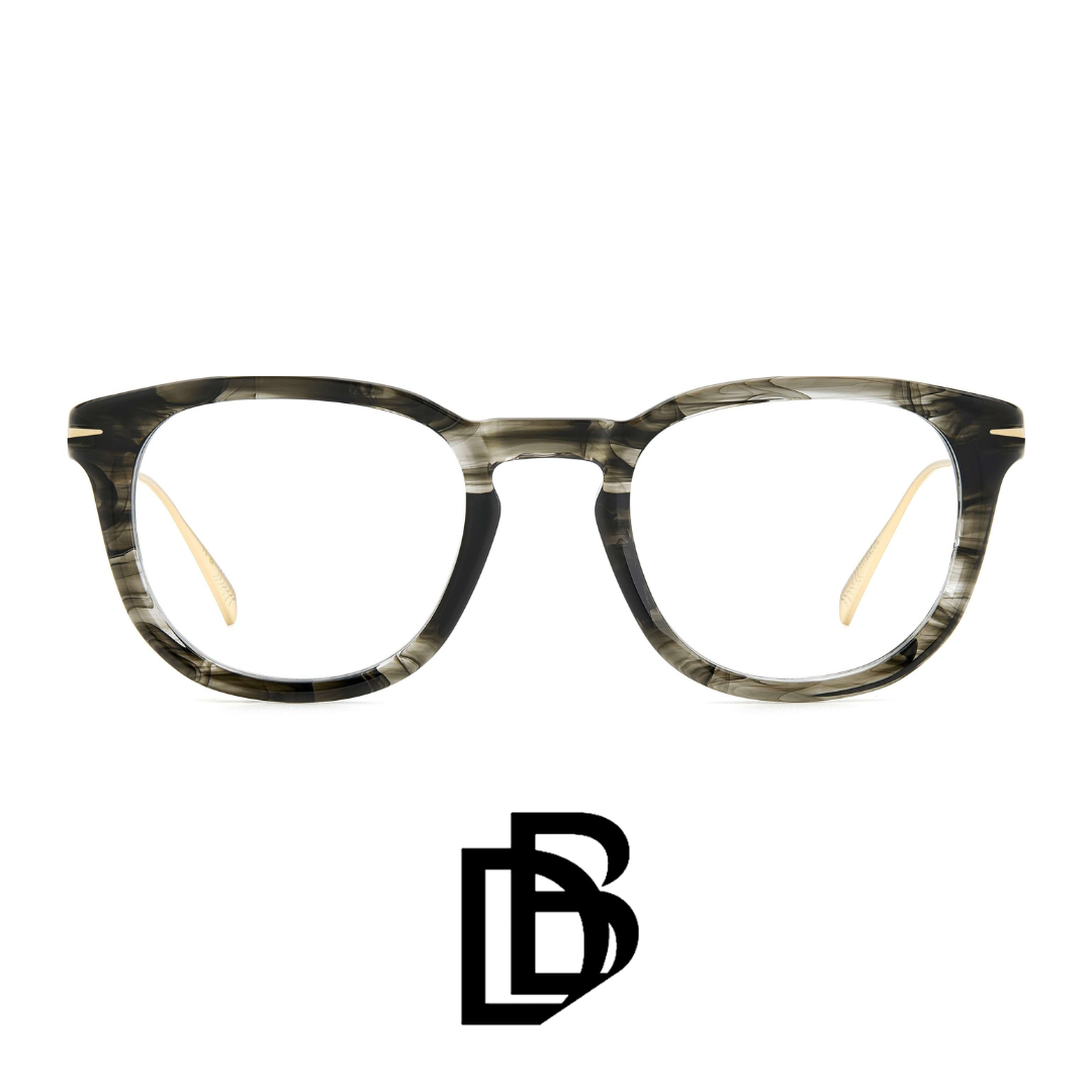 David Beckham Eyewear - Square - Gold&Grey - Titanium Tample