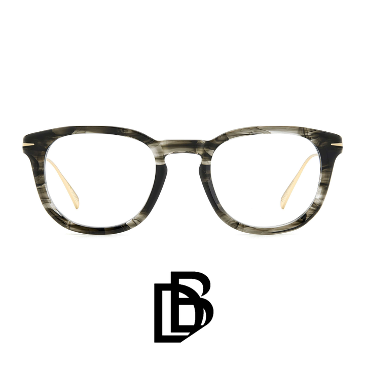David Beckham Eyewear - Square - Gold&Grey - Titanium Tample