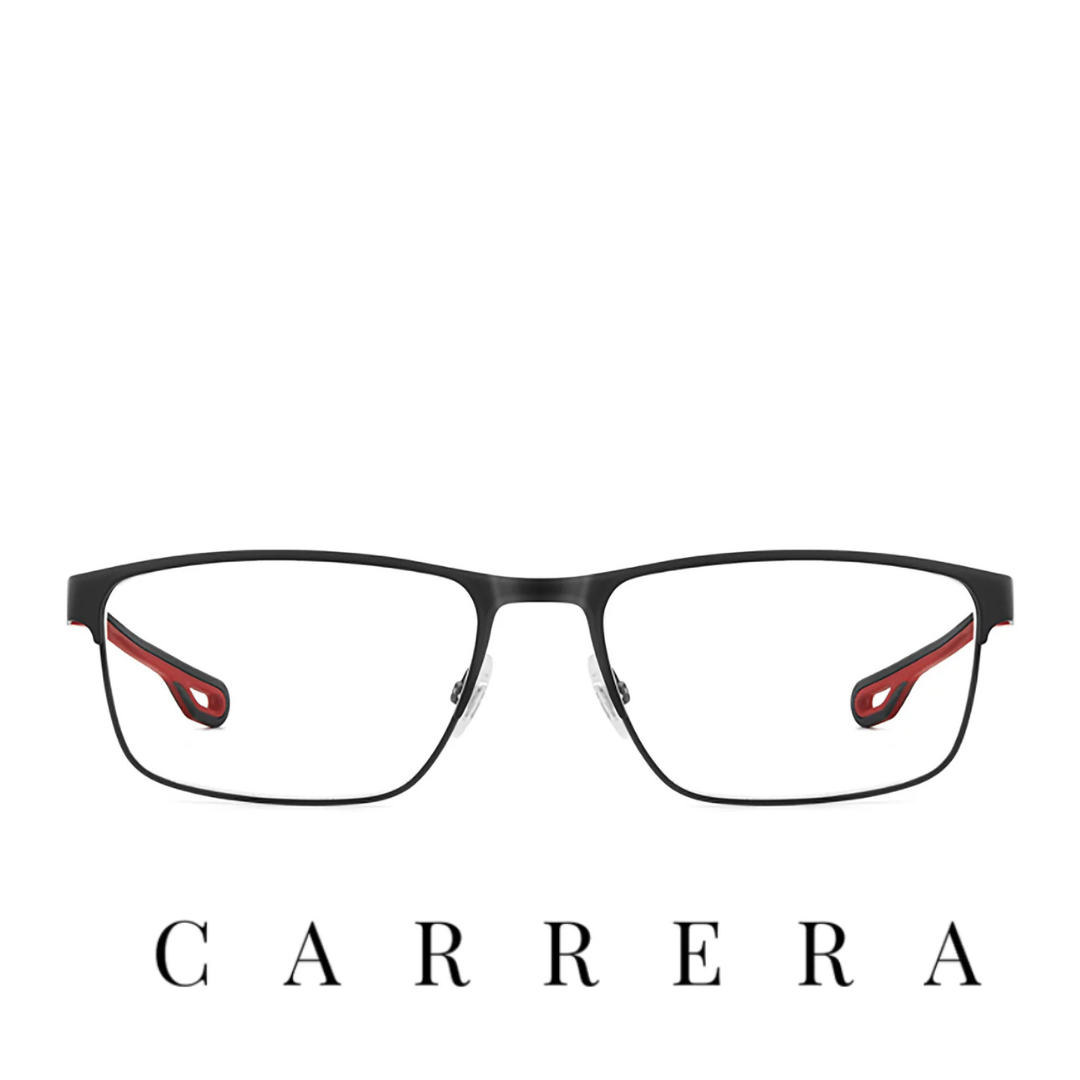 Carrera Eyewear - Rectangle - Rubber Temple - Matte Black Red