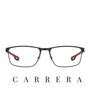 Carrera Eyewear - Rectangle - Rubber Temple - Matte Black Red