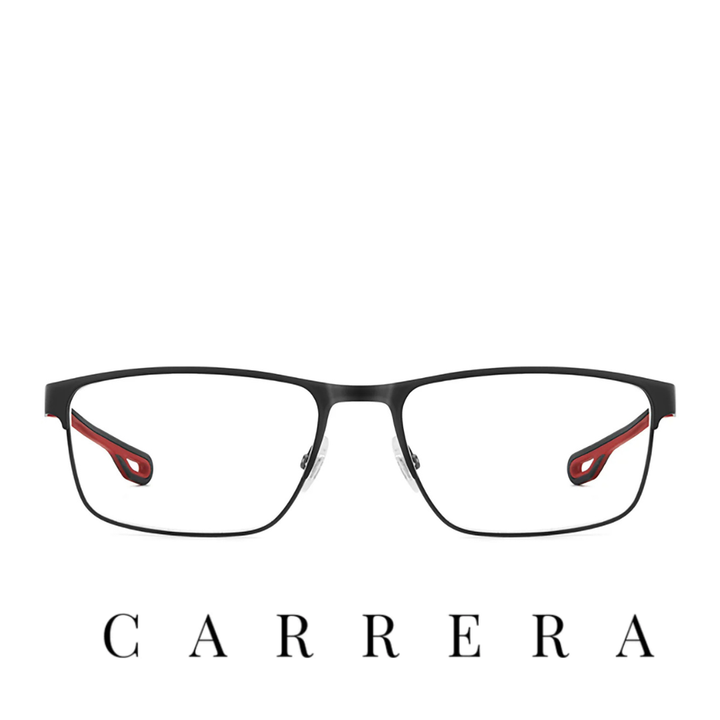 Carrera Eyewear - Rectangle - Rubber Temple - Matte Black Red