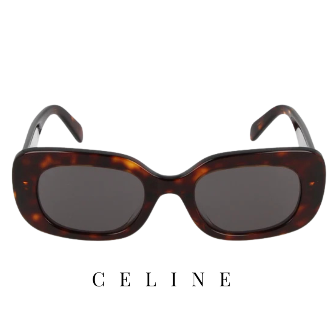 Celine - Rectangular / Square - Shiny / Dark / Havana