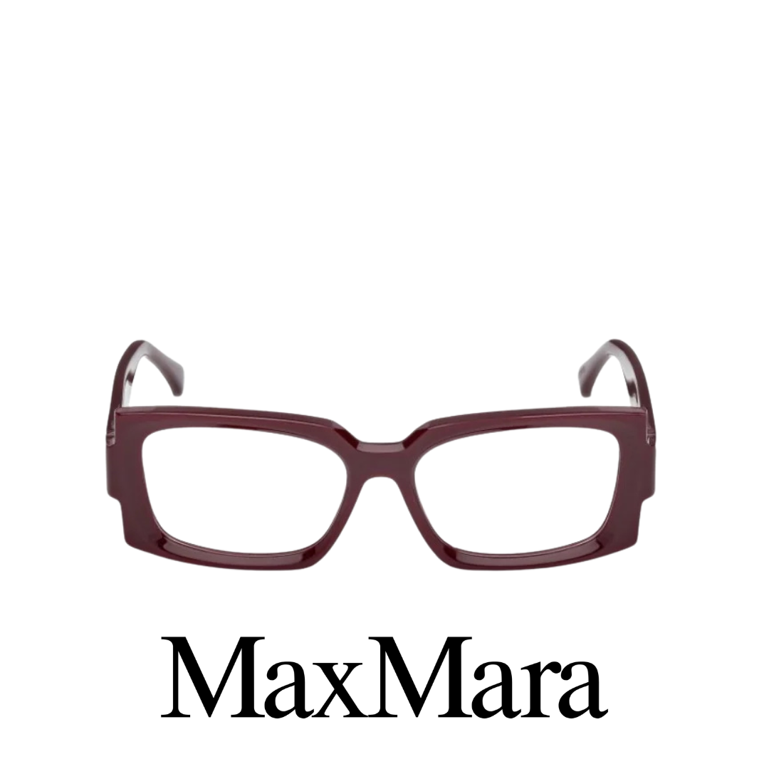 Max Mara Eyewear - Rectangle - Shiny Burgundy