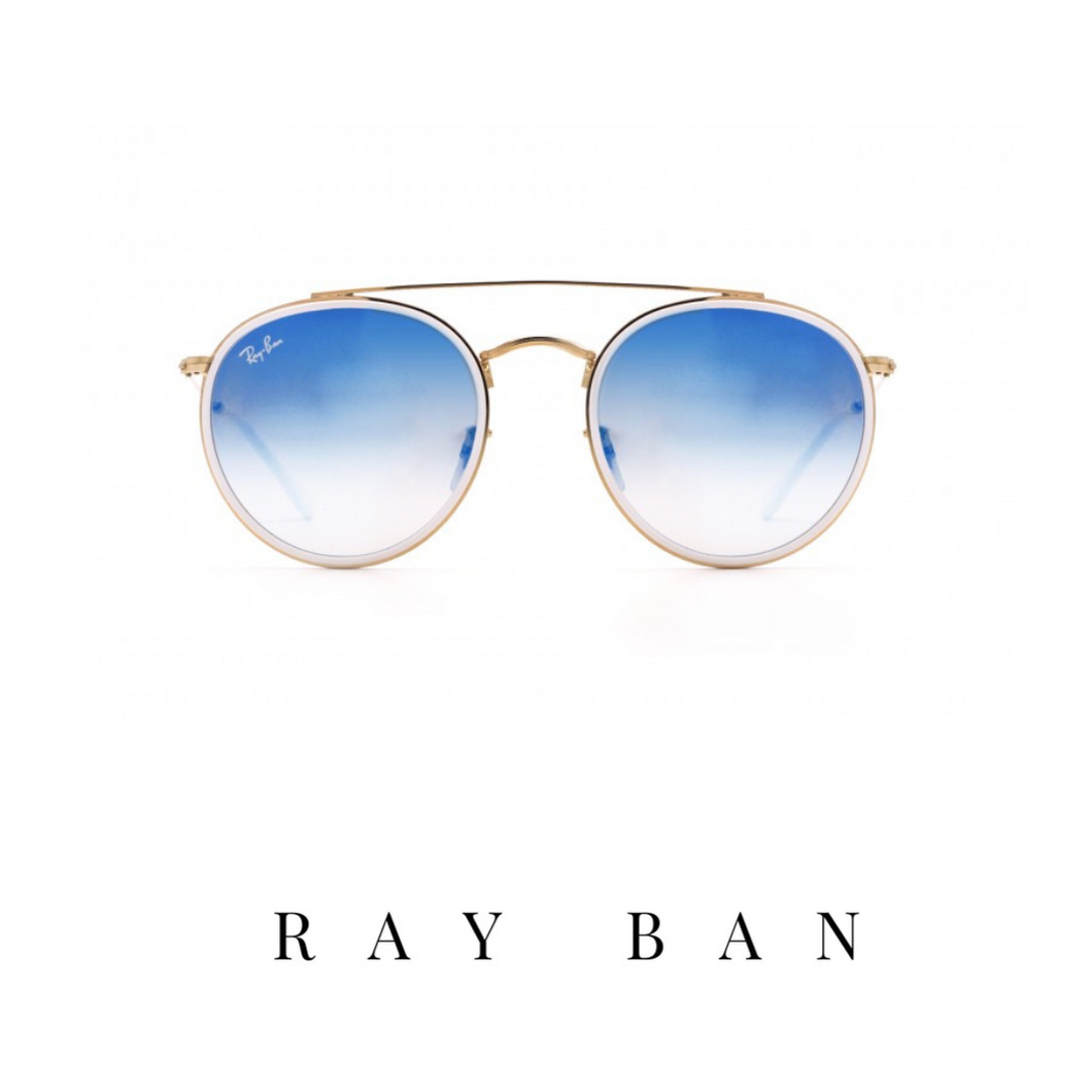 Ray Ban - Unisex - Gold/ Blue Gradient Mirror