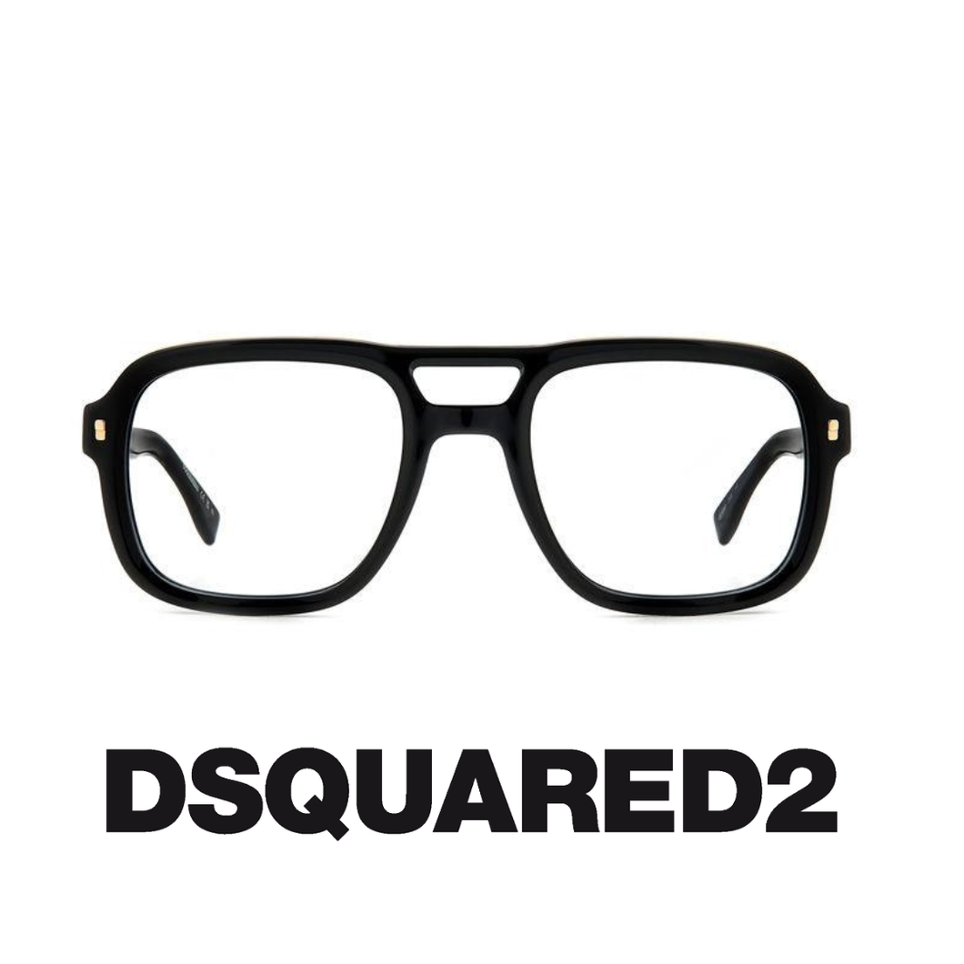 Dsqarqd2 Eyewear - Gafas - Oversize - Black/Gold