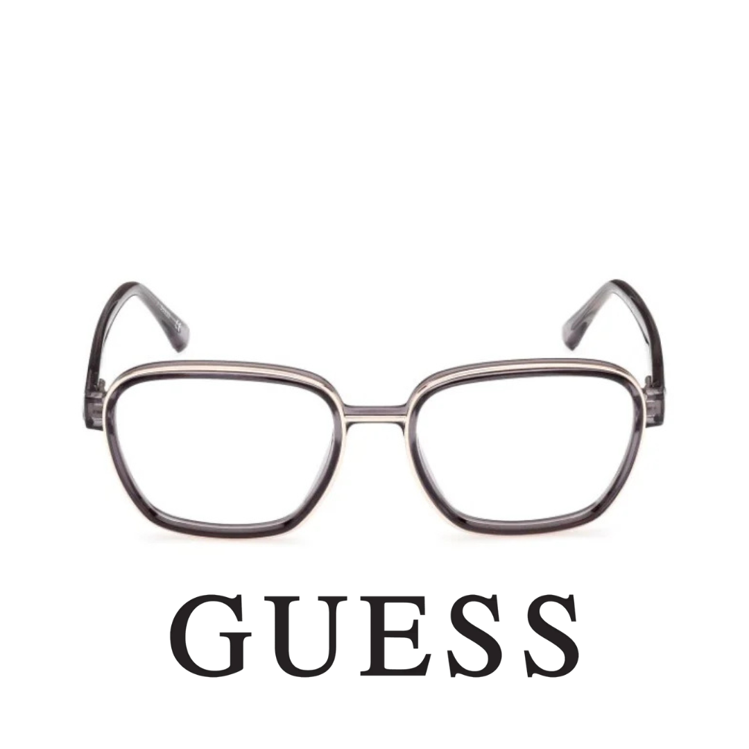 Guess Eyewear - Square - Transparent Dark Grey with Gold