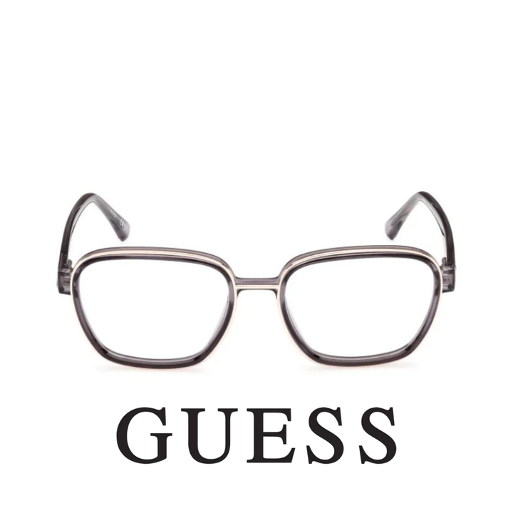 Guess Eyewear - Square - Transparent Dark Grey with Gold