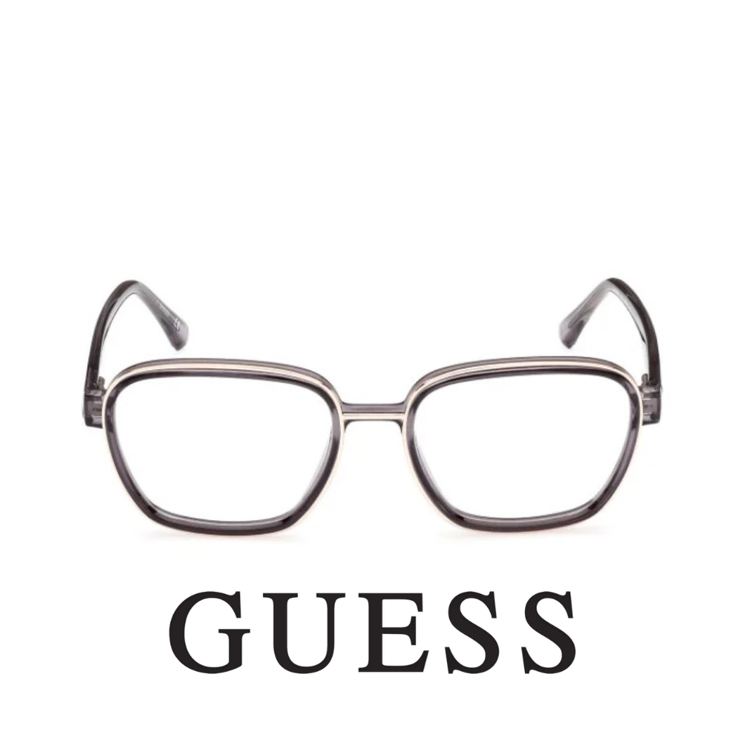 Guess Eyewear - Square - Transparent Dark Grey with Gold