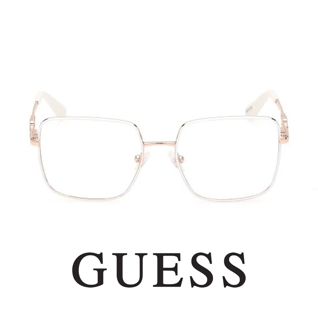 Guess Eyewear - Square - White and Rose Gold