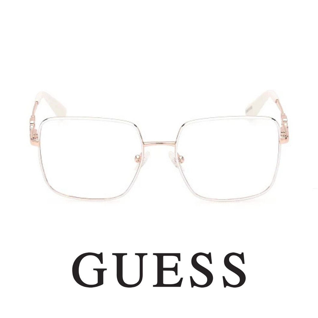 Guess Eyewear - Square - White and Rose Gold