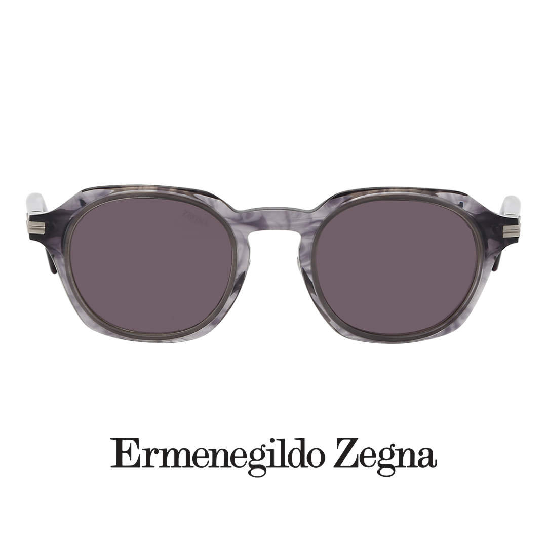 Ermenegildo Zegna - Round - Titanium Alloy - Grey / Striped