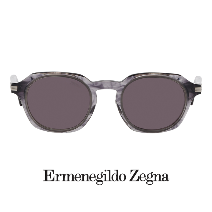 Ermenegildo Zegna - Round - Titanium Alloy - Grey / Striped
