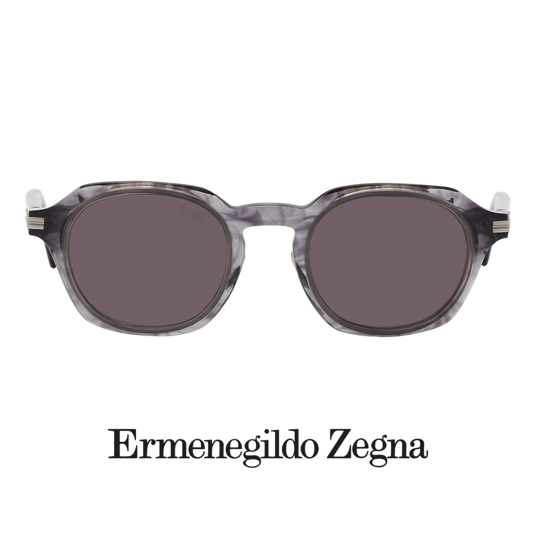 Ermenegildo Zegna - Round - Titanium Alloy - Grey / Striped