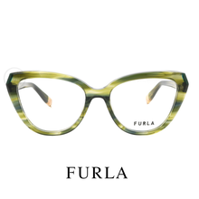 Furla  Eyewear- Cat Eye / Butterfly -Striped Green Tortoise