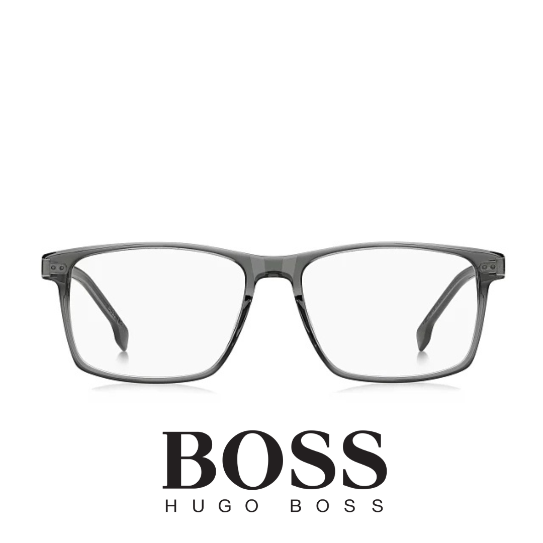 Hugo Boss Eyewear - Rectangle - Titanium Temple -  Transparent Grey
