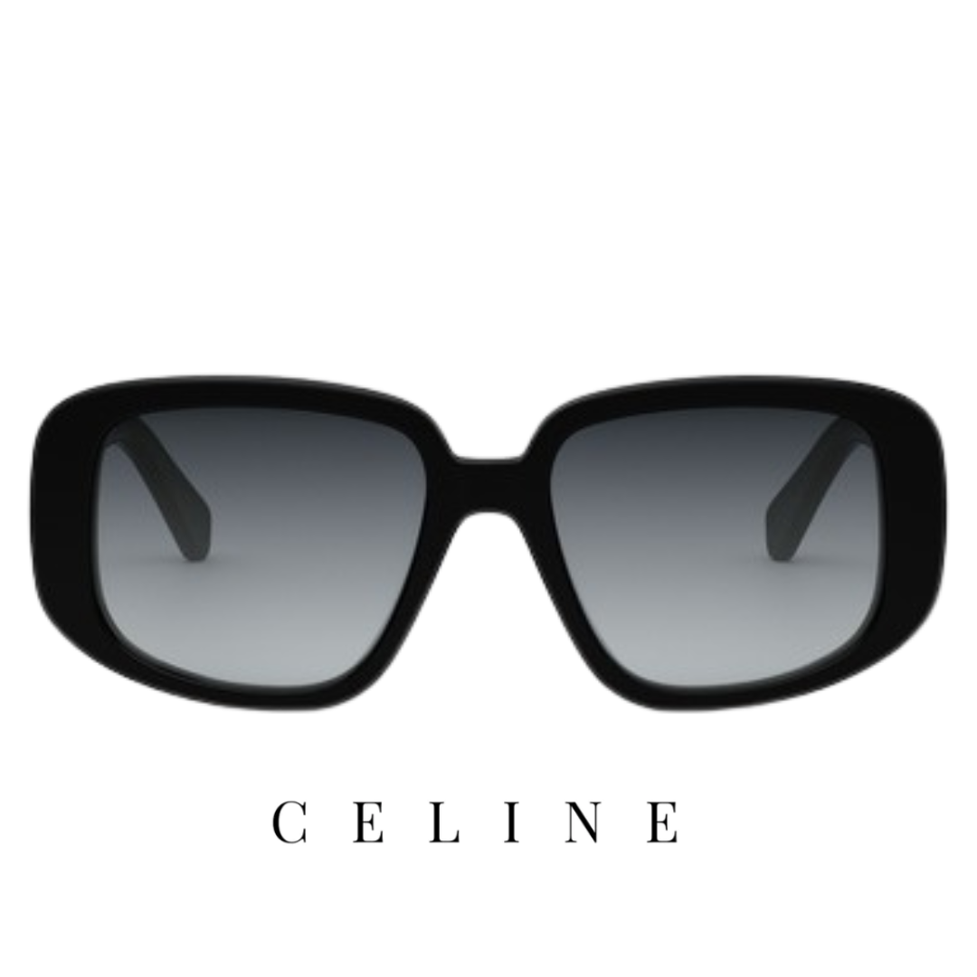 Celine - Bold - 3 Dots - Butterfly / Geometric - Shiny / Black
