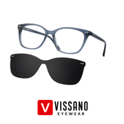 VISSANO Eyewear-Cat Eye-Blue-Clip-On