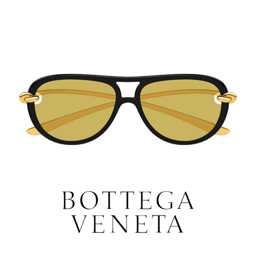 Bottega Veneta - Knot Aviator - Black/Yellow