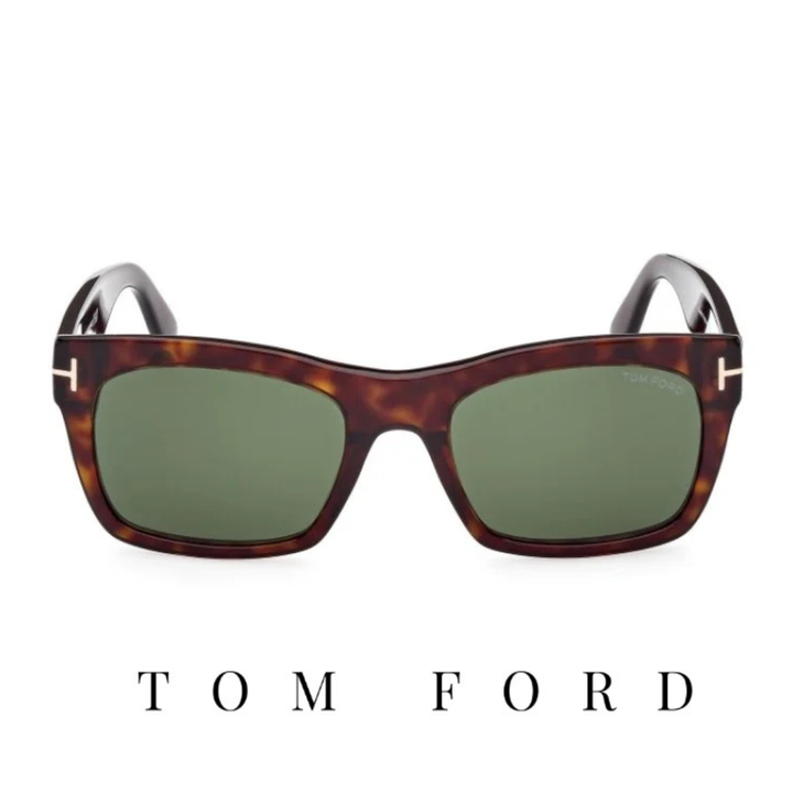 Tom Ford - "Nico-02" -  Square - Shiny Dark Spotted Havana