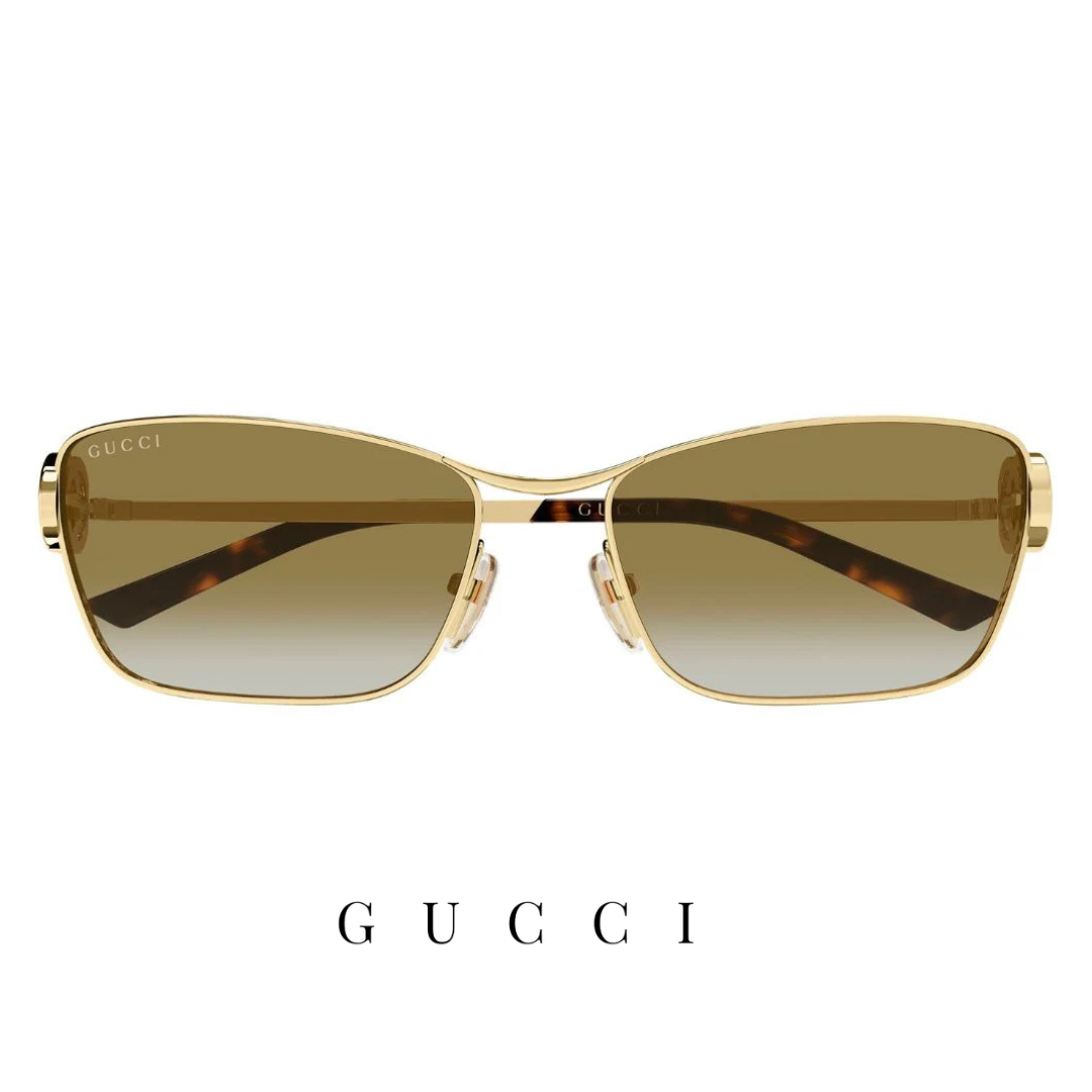 Gucci - Rectangular - Gold - Brown / Mirror