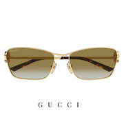 Gucci - Rectangular - Gold - Brown / Mirror
