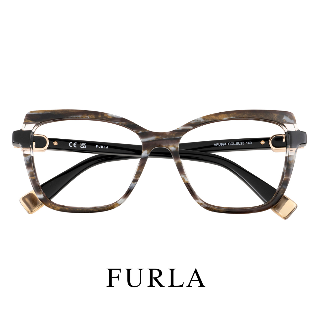 Furla  Eyewear- Square / Cat Eye - Pearl White Brown Havana