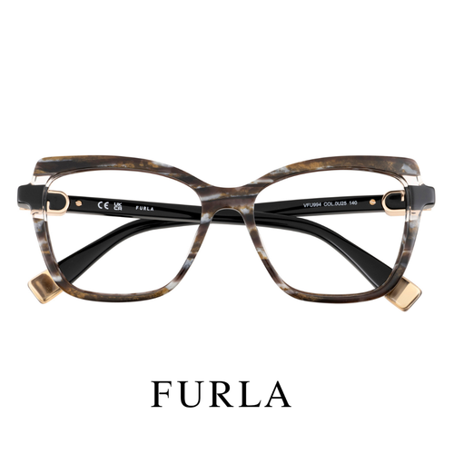 Furla  Eyewear- Square / Cat Eye - Pearl White Brown Havana