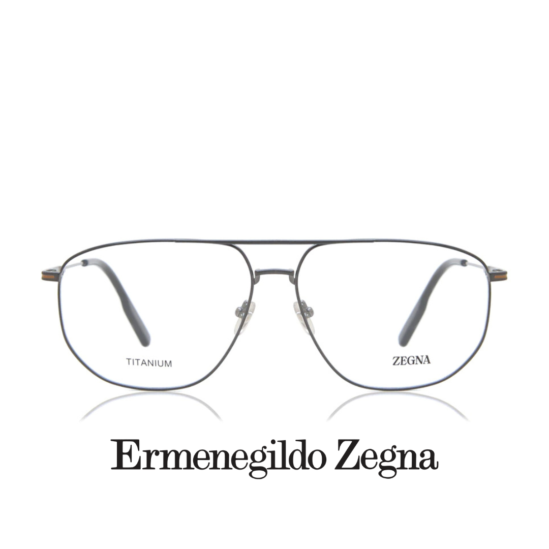 Ermenegildo Zegna Eyewear - Aviator Rectangle XL - Titanium - Dark Grey