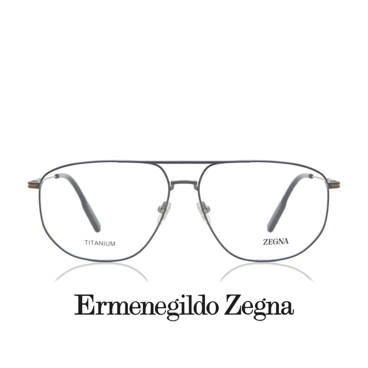 Ermenegildo Zegna Eyewear - Aviator Rectangle XL - Titanium - Dark Grey