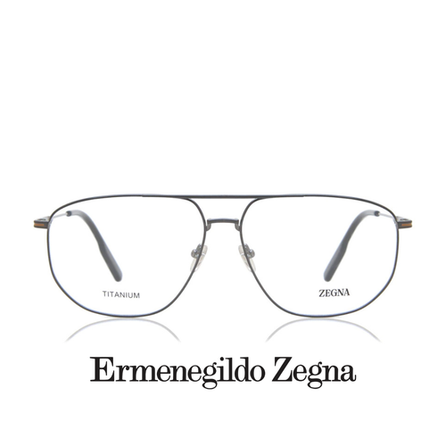 Ermenegildo Zegna Eyewear - Aviator Rectangle XL - Titanium - Dark Grey