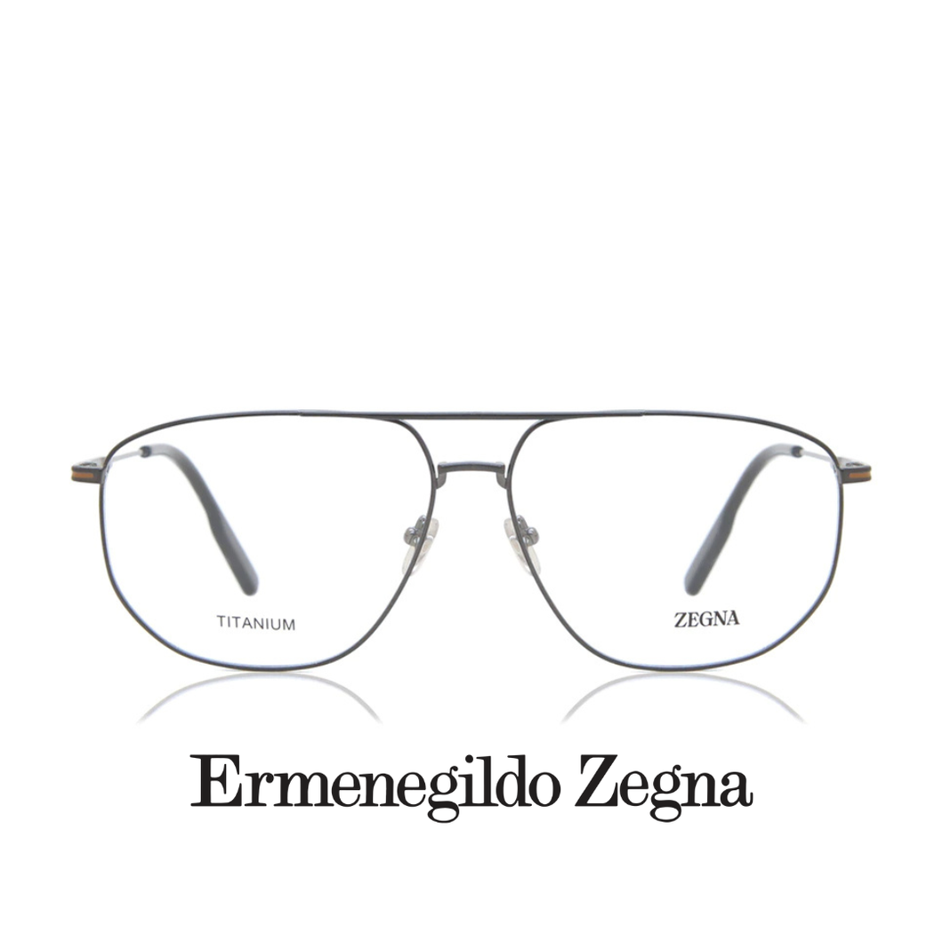 Ermenegildo Zegna Eyewear - Aviator Rectangle XL - Titanium - Dark Grey