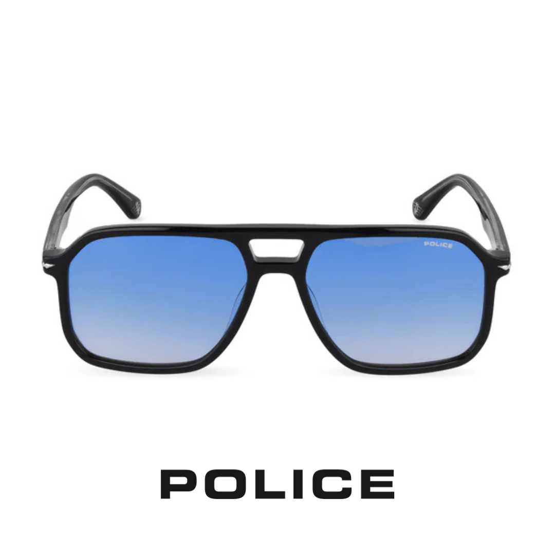 Police - "Champ 8  " -  Shiny / Black / Gold - Blue