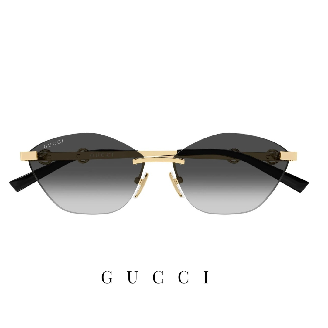 Gucci - Gold and Black - Cat Eye / Rimless