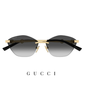 Gucci - Gold and Black - Cat Eye / Rimless