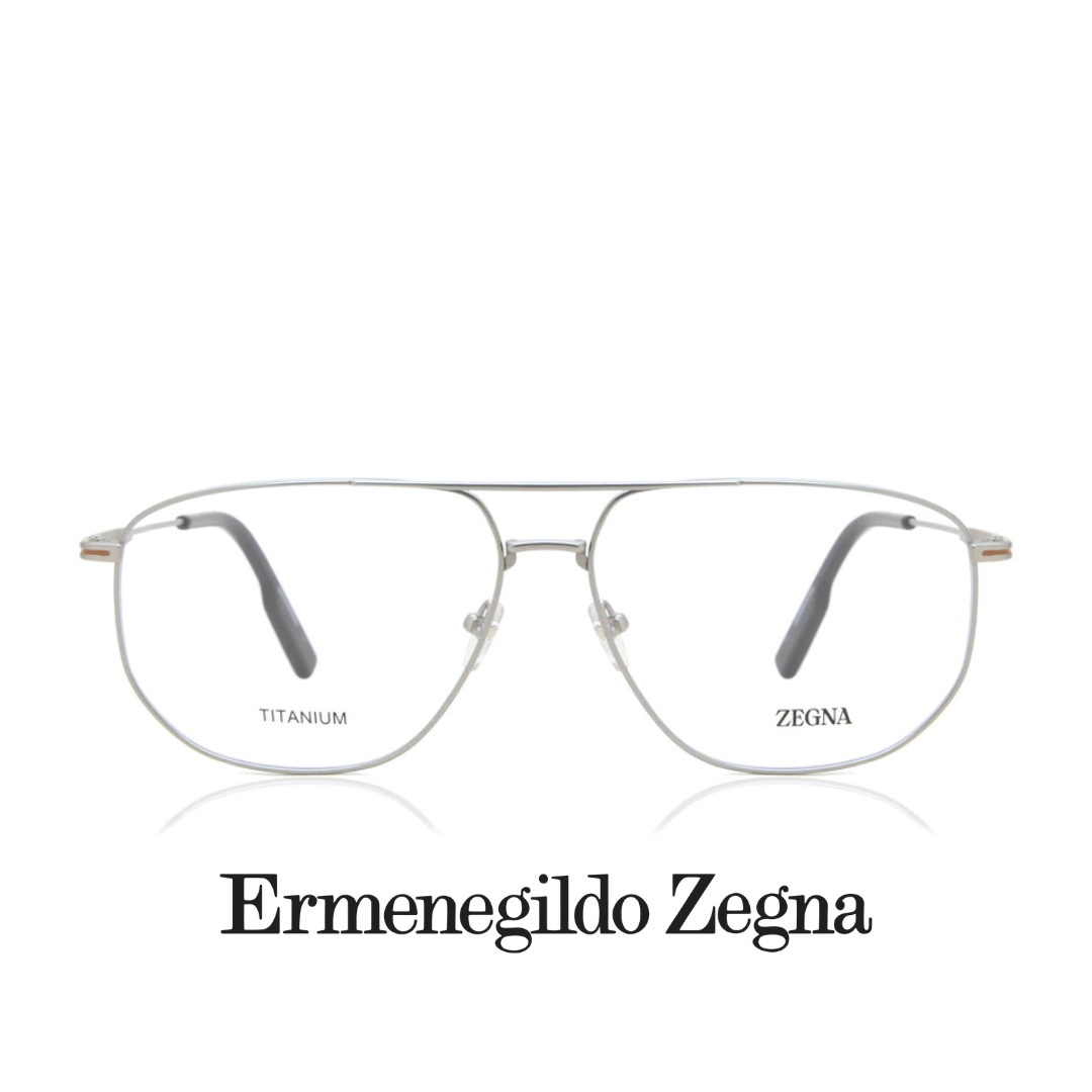 Ermenegildo Zegna Eyewear - Aviator Rectangle XL - Titanium - Silver