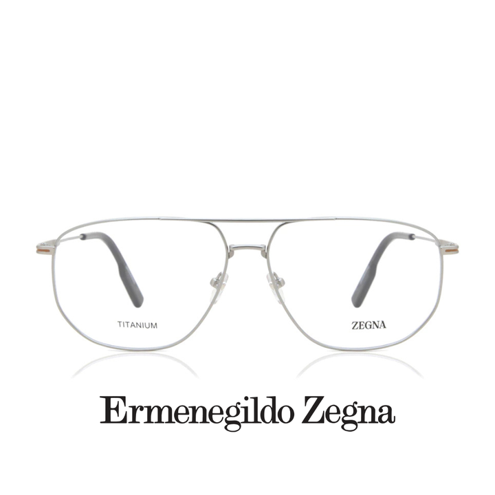 Ermenegildo Zegna Eyewear - Aviator Rectangle XL - Titanium - Silver