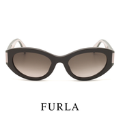 Furla - Cat Eye - Oval - Shiny / Dark / Brown /Pink Temples