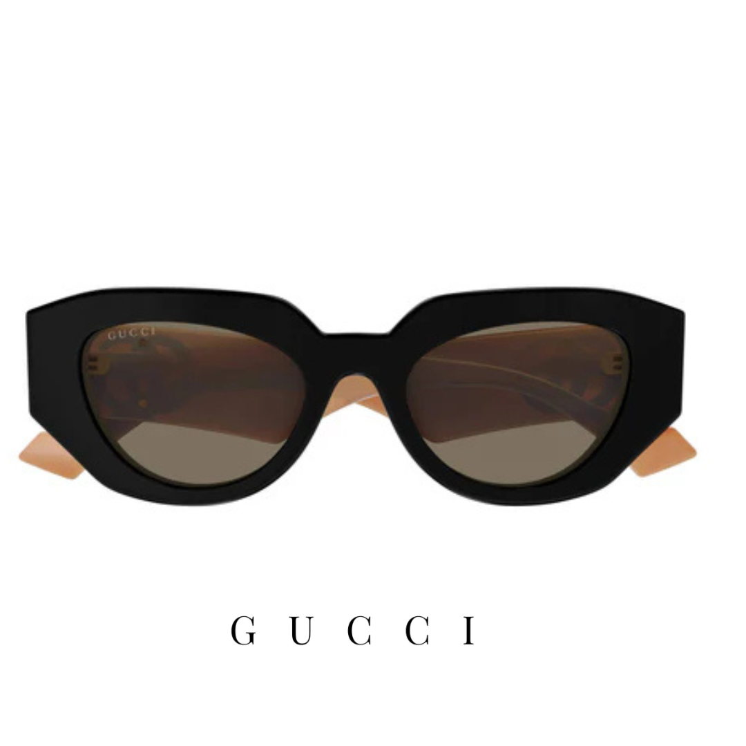Gucci - Irregular -  Cat Eye - Black / Soft Pink