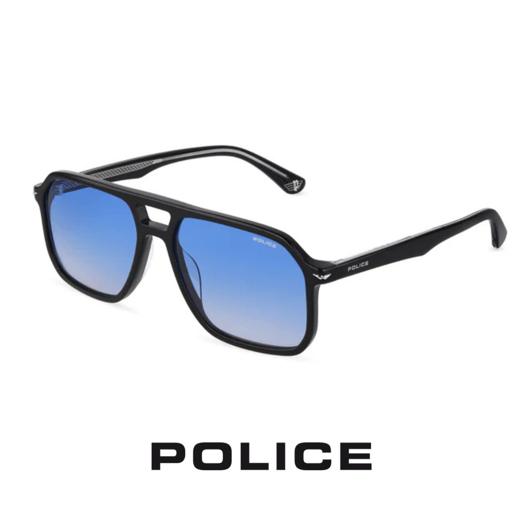 Police - "Champ 8  " -  Shiny / Black / Gold - Blue