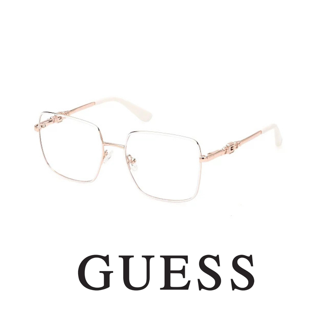 Guess Eyewear - Square - White and Rose Gold