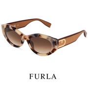 Furla - Cat Eye - Oval - Shiny Opal Brown / White Havana / Light Havana