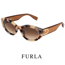 Furla - Cat Eye - Oval - Shiny Opal Brown / White Havana / Light Havana