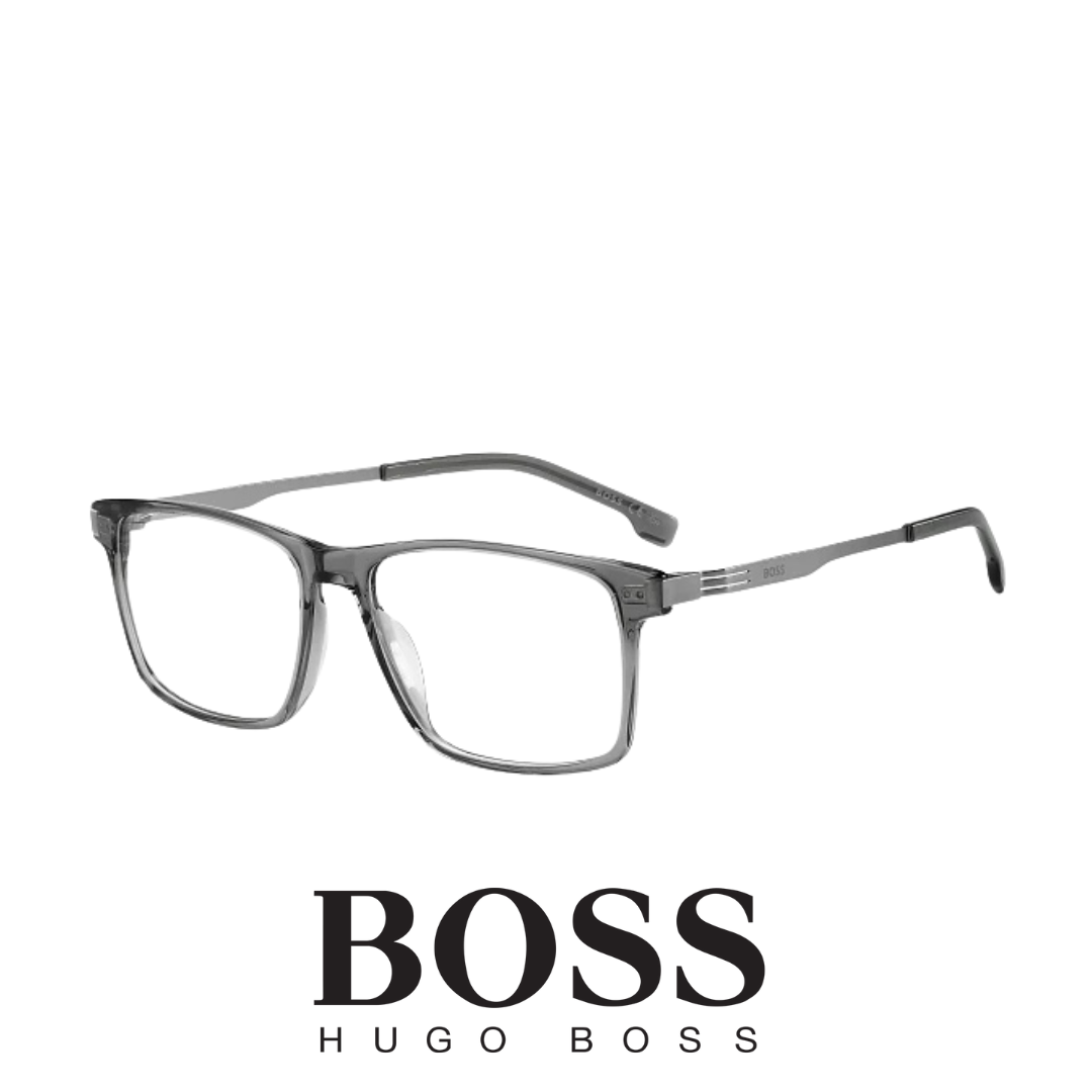 Hugo Boss Eyewear - Rectangle - Titanium Temple -  Transparent Grey