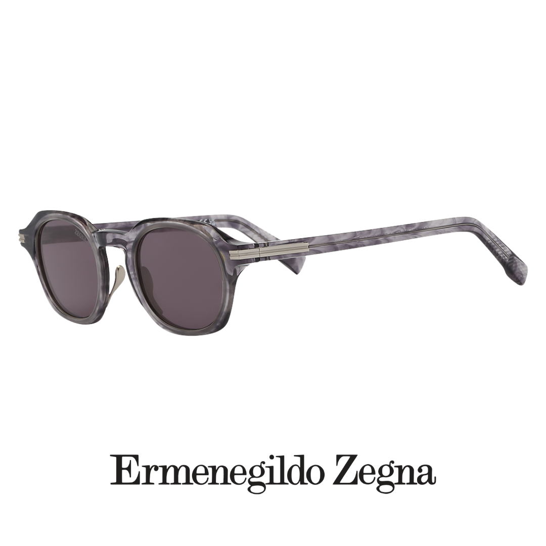 Ermenegildo Zegna - Round - Titanium Alloy - Grey / Striped