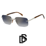 David Beckham - Rectangular - Rimless - Havana/Blue