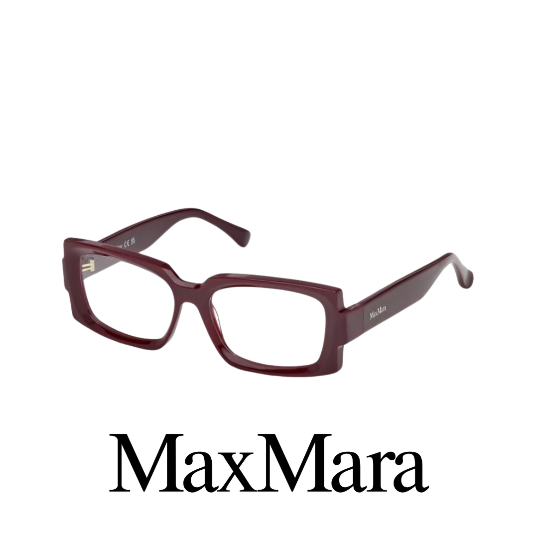 Max Mara Eyewear - Rectangle - Shiny Burgundy